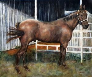 Painting of Tally, a horse