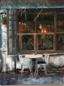 The Cafe 36x46cm oil on canvas